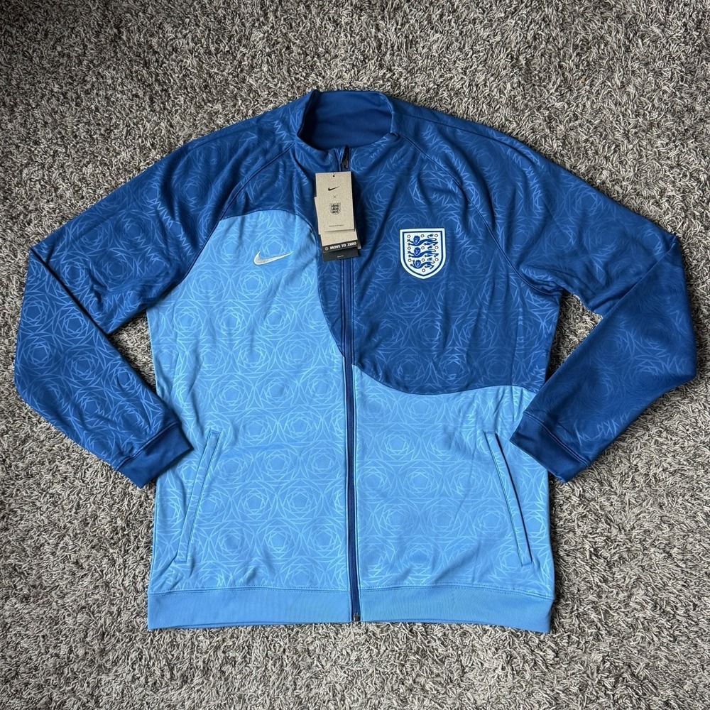 Nike England Football Training Zip Up Jacket Blue Men's Size XL DX9817-462 NEW
